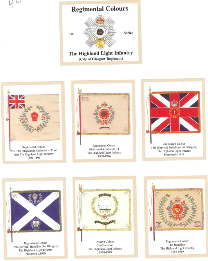 The Highland Light Infantry - 'Regimental Colours' Trade Card Set by David Hunter